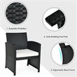 Pemberly Row 4Pcs Wicker Patio Furniture Conversation Set in Black (Set of 4)