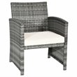 Pemberly Row 4 Pieces Patio Furniture Set with Cushion Seat in Mix Gray