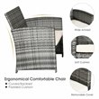 Pemberly Row 4 Pieces Patio Furniture Set with Cushion Seat in Mix Gray