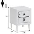 Pemberly Row Contemporary Engineered Wood Nightstands in White (Set of 2)
