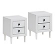 Pemberly Row Contemporary Engineered Wood Nightstands in White (Set of 2)