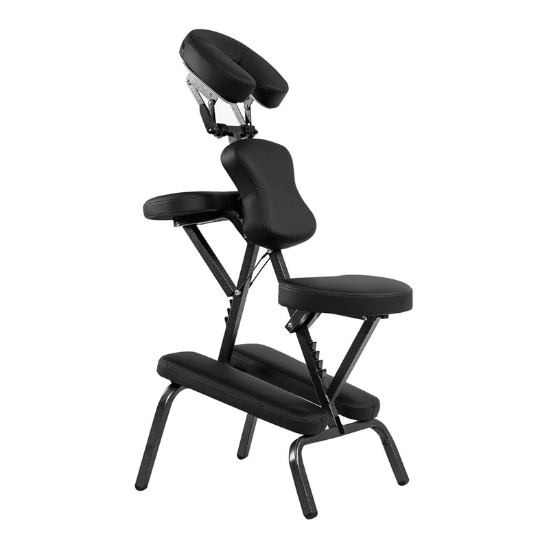 Pemberly Row Travel Massage Tattoo Spa Chair w/ Carrying Bag in Black