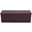 Pemberly Row 45'' Contemporary Leather Storage Seat Footstools in Brown