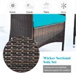 Pemberly Row 8 Pcs Rattan & Fabric Patio Furniture Set with Cushion in Turquoise