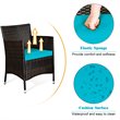 Pemberly Row 8 Pcs Rattan & Fabric Patio Furniture Set with Cushion in Turquoise