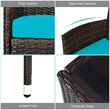 Pemberly Row 8 Pcs Rattan & Fabric Patio Furniture Set with Cushion in Turquoise