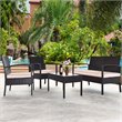 Pemberly Row 8 Pieces Patio Conversation Furniture Set with Cushion in Black