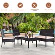 Pemberly Row 8 Pieces Patio Conversation Furniture Set with Cushion in Black