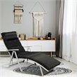 Pemberly Row 2 Pieces Outdoor Folding Chaise Lounge Chair with Cushion in Black