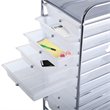 Pemberly Row Metal Scrapbook Paper Rolling Storage Cart with 10 Drawer in Clear