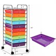 Pemberly Row Scrapbook Paper Rolling Storage Cart w/ 10 Drawer in Multi-Color