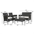 Pemberly Row 8 Pcs Rattan and Fabric Patio Furniture Set with Cushion in White