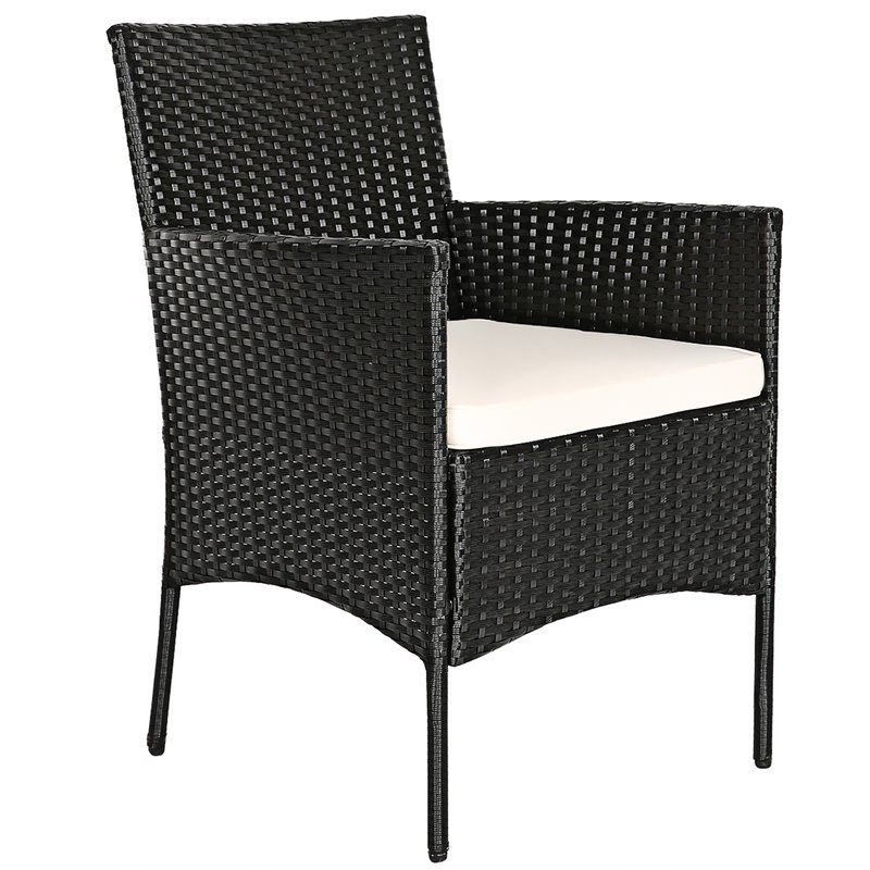 Pemberly Row 8 Pcs Rattan and Fabric Patio Furniture Set with Cushion in White