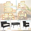 Pemberly Row 8 Pcs Rattan and Fabric Patio Furniture Set with Cushion in White