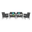 Pemberly Row 8 Pcs Rattan and Fabric Patio Furniture Set with Cushion in White