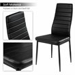 Pemberly Row 5 Pieces Metal Dining Set with Table and 4 Chairs in Black