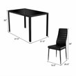 Pemberly Row 5 Pieces Metal Dining Set with Table and 4 Chairs in Black