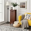 Pemberly Row Contemporary MDF and Glass Jewelry Cabinet with 6 Drawers in Walnut