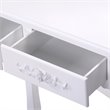 Pemberly Row Pine Wood Vanity Table Set with Dressing Table and Stool in White