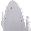 Pemberly Row Pine Wood Vanity Table Set with Dressing Table and Stool in White