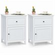 Pemberly Row 2-tier MDF and Pine Wood Nightstands in White (Set of 2)