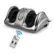 Pemberly Row ABS and Fabric Shiatsu Foot Massager with Remote Control in Gray