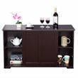 Pemberly Row MDF Kitchen Storage Cabinet with Sliding Door in Brown