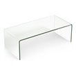 Pemberly Row Contemporary Tempered Glass Coffee Table in Clear Finish