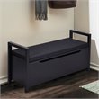 Pemberly Row Contemporary Wood Storage Bench with Removable Cushion in Black
