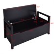 Pemberly Row Contemporary Wood Storage Bench with Removable Cushion in Black