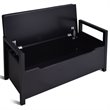 Pemberly Row Contemporary Wood Storage Bench with Removable Cushion in Black