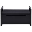 Pemberly Row Contemporary Wood Storage Bench with Removable Cushion in Black