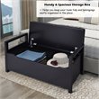 Pemberly Row Contemporary Wood Storage Bench with Removable Cushion in Black