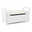 Pemberly Row Contemporary Wood Storage Bench with Removable Cushion in White