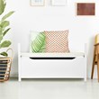 Pemberly Row Contemporary Wood Storage Bench with Removable Cushion in White