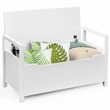 Pemberly Row Contemporary Wood Storage Bench with Removable Cushion in White