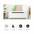 Pemberly Row Contemporary Wood Storage Bench with Removable Cushion in White