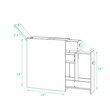 Pemberly Row MDF Bathroom Floor Cabinet with 2 Built-in Shelves in White
