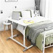 Pemberly Row Contemporary MDF and Steel Height Adjustable Computer Desk in White