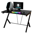 Pemberly Row Contemporary Metal and MDF Board Computer Desk in Black