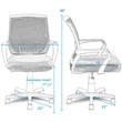 Pemberly Row Polyurethane Ergonomic Mid-back Mesh Computer Office Chair in Black