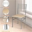 Pemberly Row 5-Pc Glass & Steel Dining Set with Table & 4 Chairs in Silver