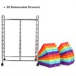 Pemberly Row 20-drawer Steel and Plastic Rolling Storage Cart in Multi-Color