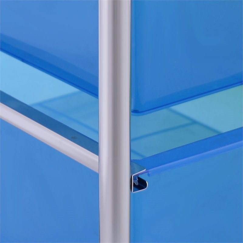 Pemberly Row 4-drawer Steel Rolling Storage Cart w/ 2-tier Shelf in Green & Blue