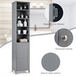 Pemberly Row 72'' Contemporary MDF Bathroom Cabinet with 5 Shelves in Gray