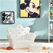 Pemberly Row Polyurethane and Wood Kids Princess Sofa with Ottoman in White