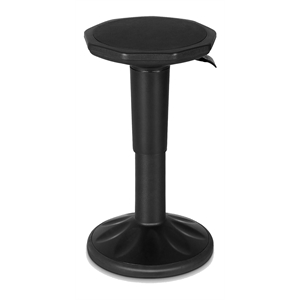 Pemberly Row Contemporary Plastic Wobble Sitting Stool in Black Finish
