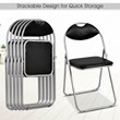 Pemberly Row U-shaped Contemporary Metal Folding Chairs in Black (Set of 6)