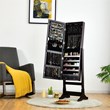 Pemberly Row Contemporary MDF Jewelry Cabinet with LED Lights in Brown