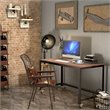 Pemberly Row Contemporary Particleboard and Steel Rolling Computer Desk in Brown